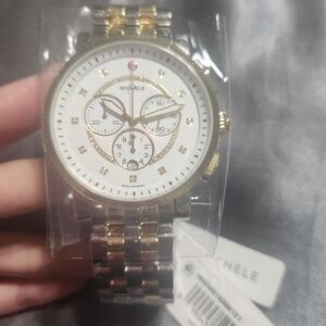 Michele Gold and Silver Chronograph Watch